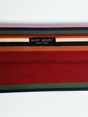 Vintage Kate Spade Wallet Multicolored Canvas Fabric Medium Size